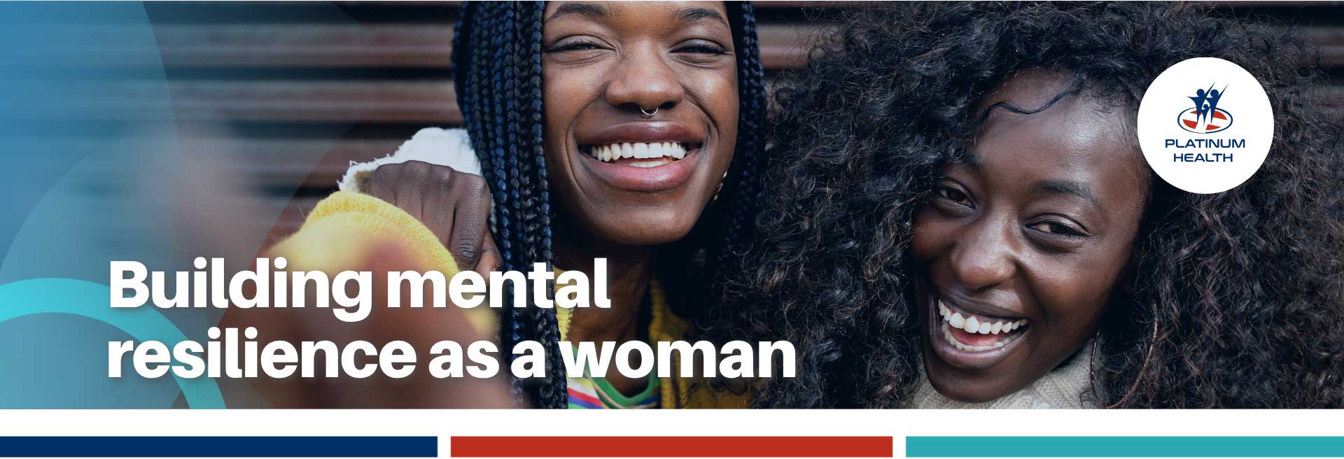 Smiling women promoting mental resilience and emotional wellbeing during Women's Month with Platinum Health.