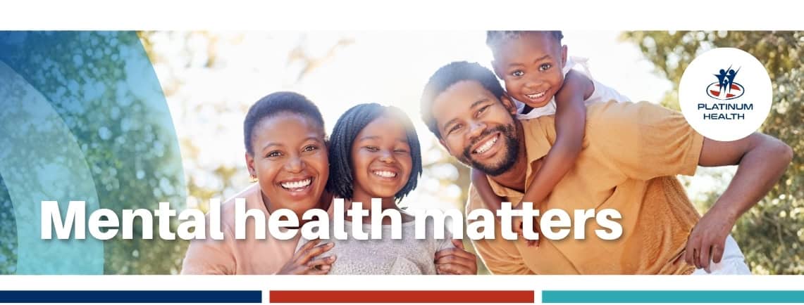 Smiling family outdoors promoting mental health awareness and wellbeing support