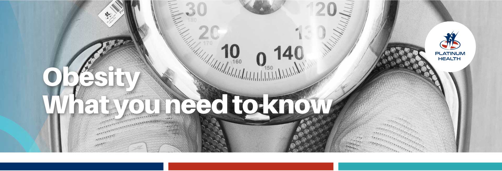 Weight scale and obesity awareness healthcare campaign banner