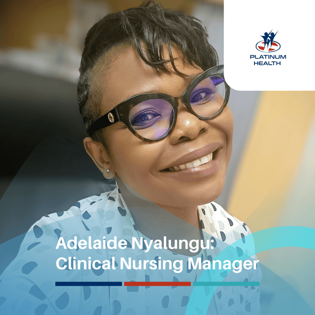 Clinical Nursing Manager Adelaide Nyalungu smiling portrait at Platinum Health