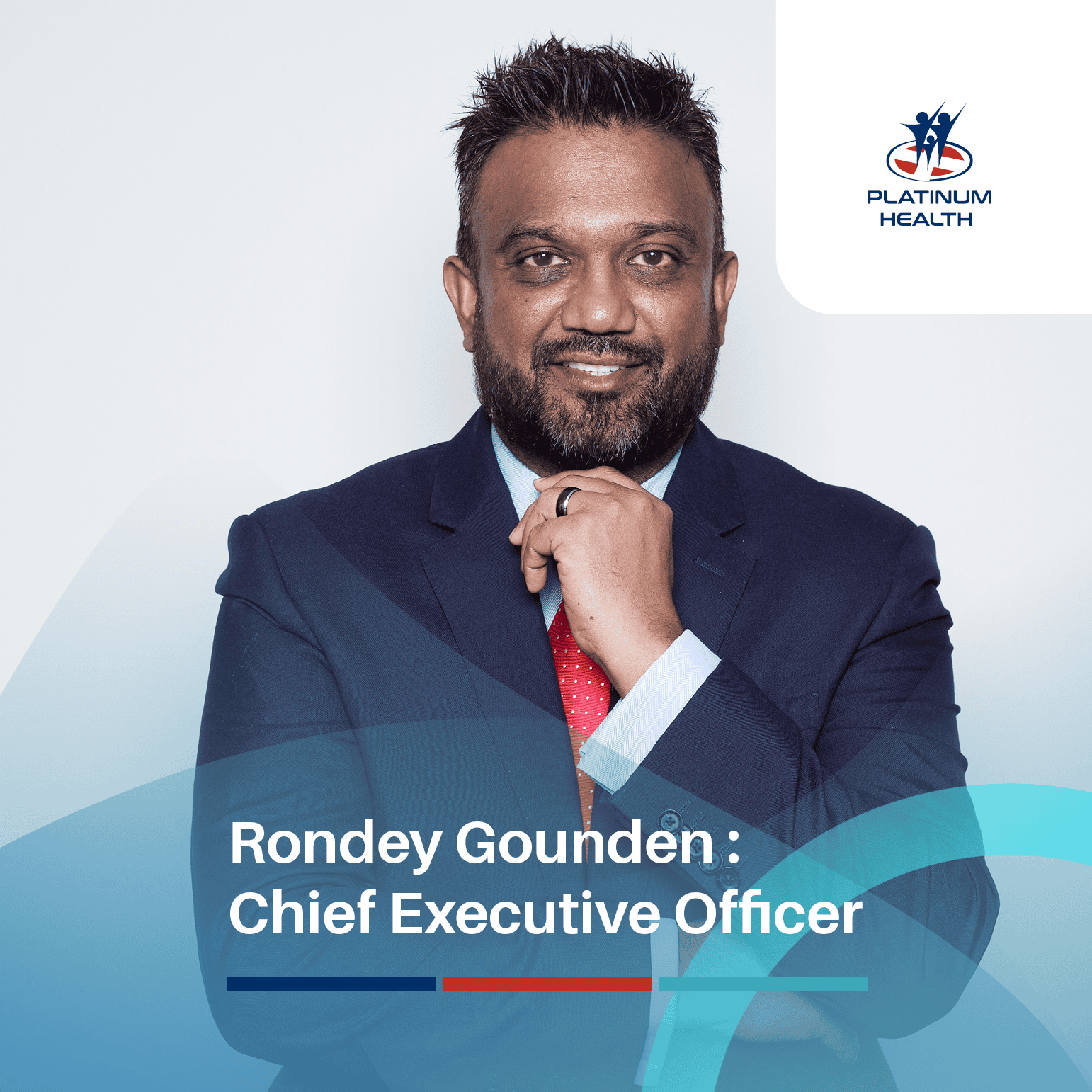 Rondey Gounden Chief Executive Officer professional portrait in suit at Platinum Health