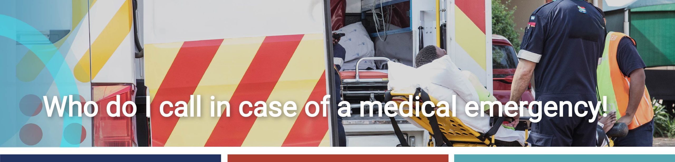 Emergency medical personnel assisting a patient on a stretcher beside an ambulance.